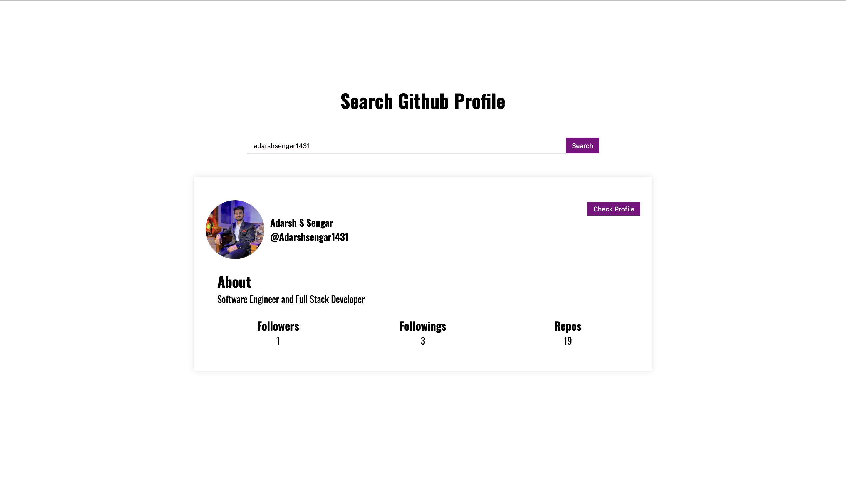 Adarsh S Sengar